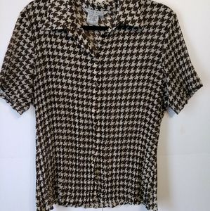 Fred David houndstooth print top Size XL